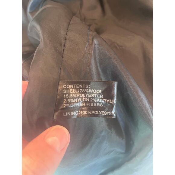 Giacca Wool Blend Pea Coat Jacket Women 2X Fall Winter Career Minimalist Luxary - Picture 4 of 11